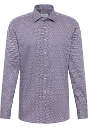 Eterna Langarmhemd MODERN FIT Dunkelblau/Lila/Fliederfarben