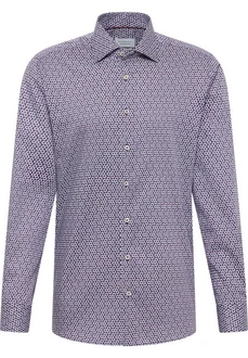 Eterna Langarmhemd MODERN FIT Dunkelblau/Lila/Fliederfarben