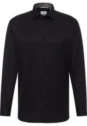 Eterna Langarmhemd MODERN FIT Schwarz/Dunkelblau