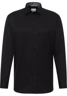 Eterna Langarmhemd MODERN FIT Schwarz/Dunkelblau