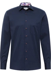 Eterna Langarmhemd MODERN FIT NON IRON Dunkelblau/Hellblau