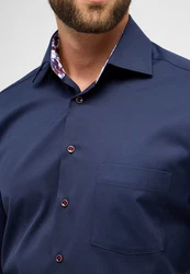 Eterna Langarmhemd MODERN FIT NON IRON Dunkelblau/Hellblau