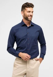 Eterna Langarmhemd MODERN FIT NON IRON Dunkelblau/Hellblau