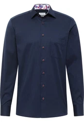 Eterna Langarmhemd MODERN FIT NON IRON Dunkelblau/Hellblau