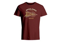 Jack & Jones T-Shirt MICK Crew Neck Rot/Dunkelrot