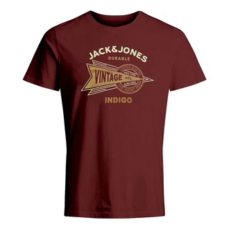 Jack & Jones T-Shirt MICK Crew Neck Rot/Dunkelrot