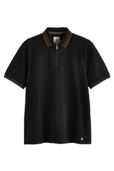 Next Poloshirt Strukturiertes Polo-Shirt Schwarz