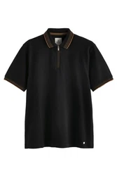 Next Poloshirt Strukturiertes Polo-Shirt Schwarz