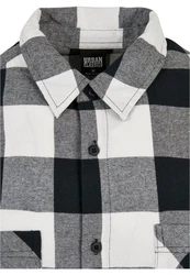 URBAN CLASSICS Langarmhemd Herren Long Oversized Checked Shirt Grau/Weiß/Beige/Schwarz/Creme/Braun/Rot/Gelb