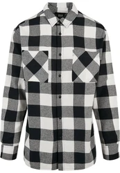 URBAN CLASSICS Langarmhemd Herren Long Oversized Checked Shirt Grau/Weiß/Beige/Schwarz/Creme/Braun/Rot/Gelb