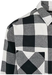 URBAN CLASSICS Langarmhemd Herren Long Oversized Checked Shirt Grau/Weiß/Beige/Schwarz/Creme/Braun/Rot/Gelb