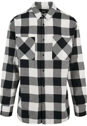 URBAN CLASSICS Langarmhemd Herren Long Oversized Checked Shirt Grau/Weiß/Beige/Schwarz/Creme/Braun/Rot/Gelb