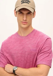 Superdry Rundhalsshirt OD SLUB MARL T SHIRT Rosa/Dunkelrot