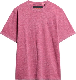Superdry Rundhalsshirt OD SLUB MARL T SHIRT Rosa/Dunkelrot