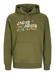 JACK & JONES Sweatshirt JCOOUTDOOR LOGO SWEAT HOOD SN Dunkelgrün