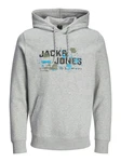 JACK & JONES Sweatshirt JCOOUTDOOR LOGO SWEAT HOOD SN Hellblau/Grau