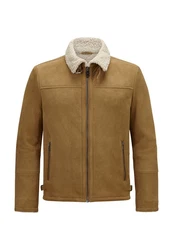 Milestone Lederjacke MSDomenic Braun/Beige