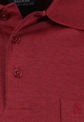 RAGMAN Poloshirt Langarmshirts Dunkelrot/Bordeaux/Rot