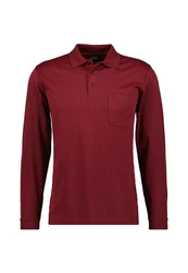 RAGMAN Poloshirt Langarmshirts Dunkelrot/Bordeaux/Rot