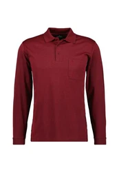 RAGMAN Poloshirt Langarmshirts Dunkelrot/Bordeaux/Rot