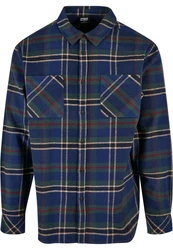 Urban Classics Herren Checked Mountain Shirt Blau/Hellblau/Dunkelblau