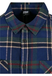 Urban Classics Herren Checked Mountain Shirt Blau/Hellblau/Dunkelblau