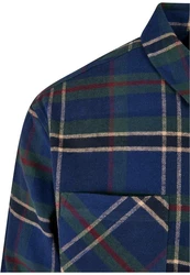 Urban Classics Herren Checked Mountain Shirt Blau/Hellblau/Dunkelblau