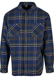 Urban Classics Herren Checked Mountain Shirt Blau/Hellblau/Dunkelblau