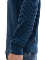 TOM TAILOR Strickpullover mit Rundhalsausschnitt Hellblau/Blau/Dunkelblau
