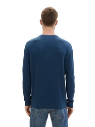 TOM TAILOR Strickpullover mit Rundhalsausschnitt Hellblau/Blau/Dunkelblau