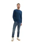 TOM TAILOR Strickpullover mit Rundhalsausschnitt Hellblau/Blau/Dunkelblau