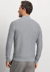 OLYMP Troyer Pullover Casual Grau/Hellgrau/Dunkelgrau