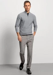 OLYMP Troyer Pullover Casual Grau/Hellgrau/Dunkelgrau