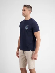 LERROS T-Shirt mit Print Dunkelblau/Blau