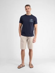 LERROS T-Shirt mit Print Dunkelblau/Blau