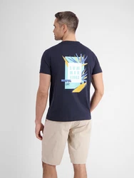 LERROS T-Shirt mit Print Dunkelblau/Blau