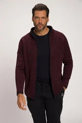JP1880 Fleecejacke Strickfleece-Jacke Dunkelrot/Bordeaux/Rot