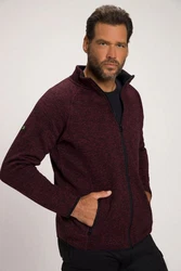 JP1880 Fleecejacke Strickfleece-Jacke Dunkelrot/Bordeaux/Rot