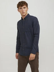 JACK & JONES Hemd 'JJEClassic' Dunkelblau