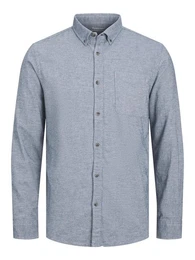 Langarmhemd Slim-Fit Hemd Melange - Slim Fit