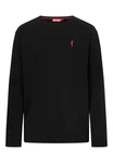 Derbe Langarmshirt Basic Kippes Herren Longsleeve Schwarz/Rot