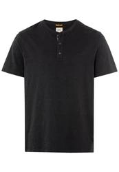 camel active T-Shirt NOS Henley Schwarz/Dunkelgrau/Beige/Grau