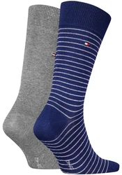 Tommy Hilfiger Socken TH MEN SMALL STRIPE SOCK 2P Dunkelblau/Grau/Dunkelgrau