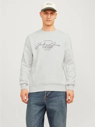 Jack & Jones Sweatshirt JJFERRIS SWEAT CREW NECK Grau/Dunkelgrün/Silber