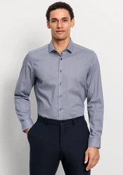OLYMP Businesshemd Level Five body fit Grau/Dunkelblau/Blau