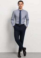 OLYMP Businesshemd Level Five body fit Grau/Dunkelblau/Blau