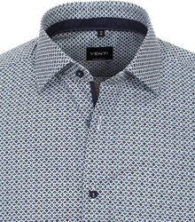 VENTI Businesshemd extra langer Arm Print Grau/Blau/Dunkelblau