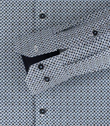 VENTI Businesshemd extra langer Arm Print Grau/Blau/Dunkelblau