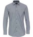 VENTI Businesshemd extra langer Arm Print Grau/Blau/Dunkelblau