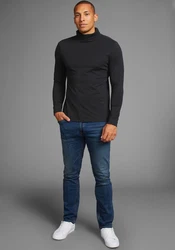 Bruno Banani Rollkragenshirt Schwarz